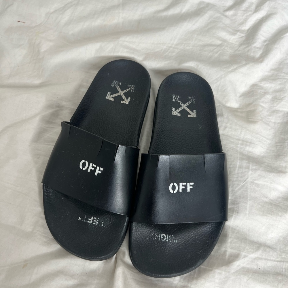 Off White Arrows Logo Print Slides